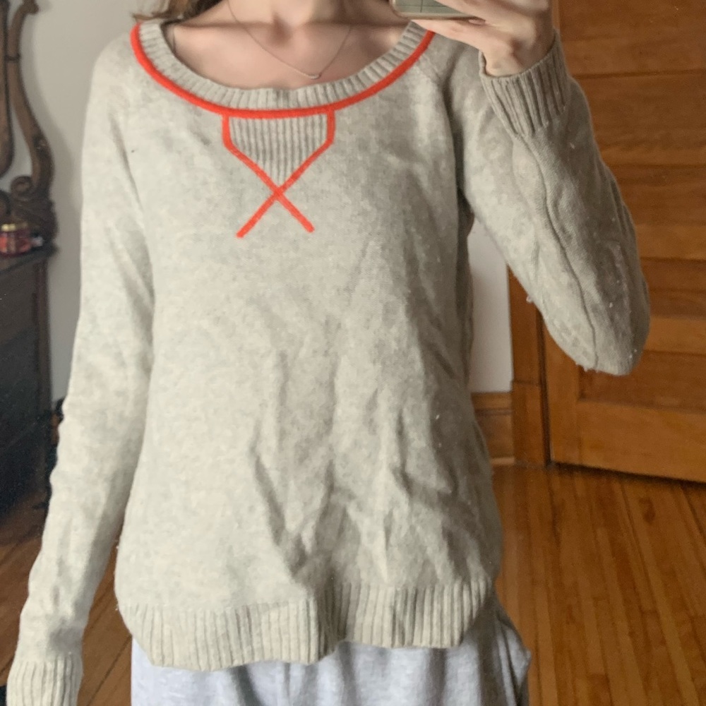 Grey sweater with Orange details!